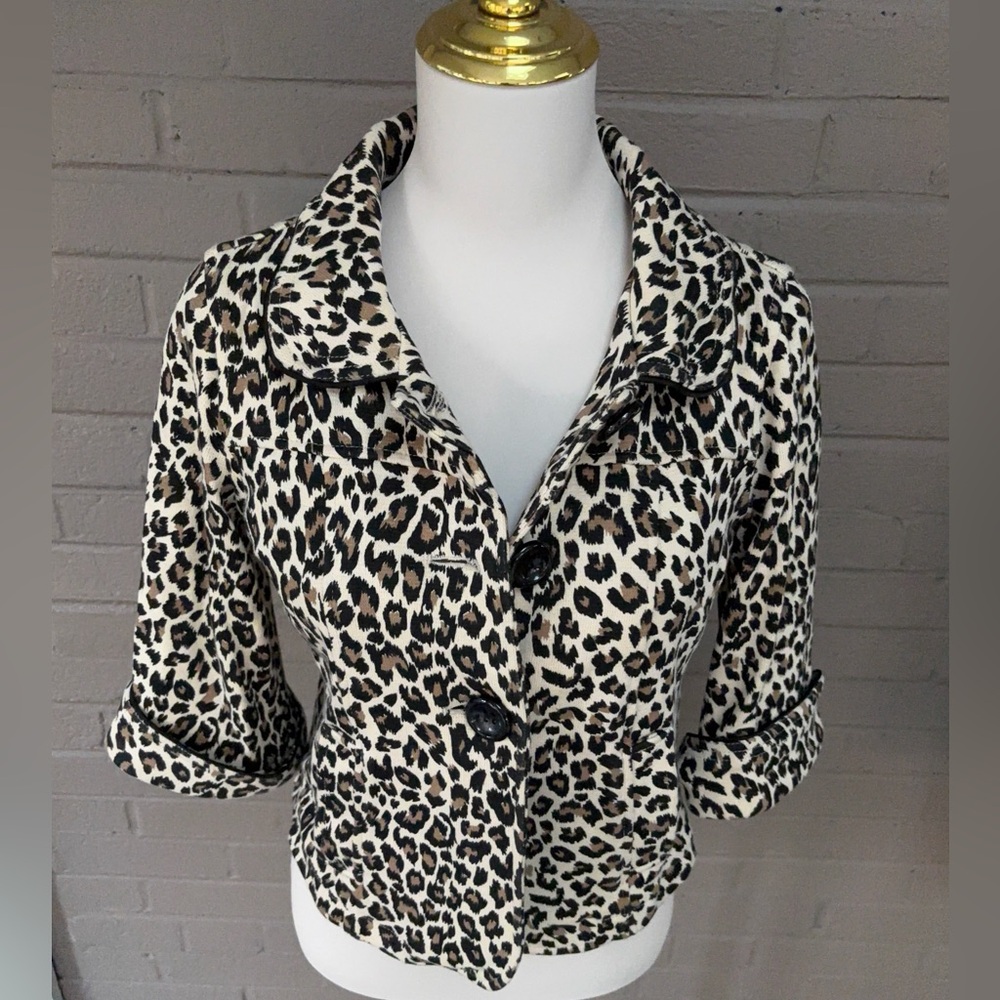 Twenty One Leopard Crop Jacket S - Picture 5 of 13